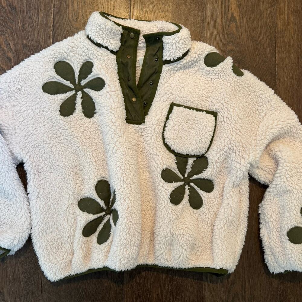 THE GREAT. White and Green Floral Jacket - Picture 2 of 7